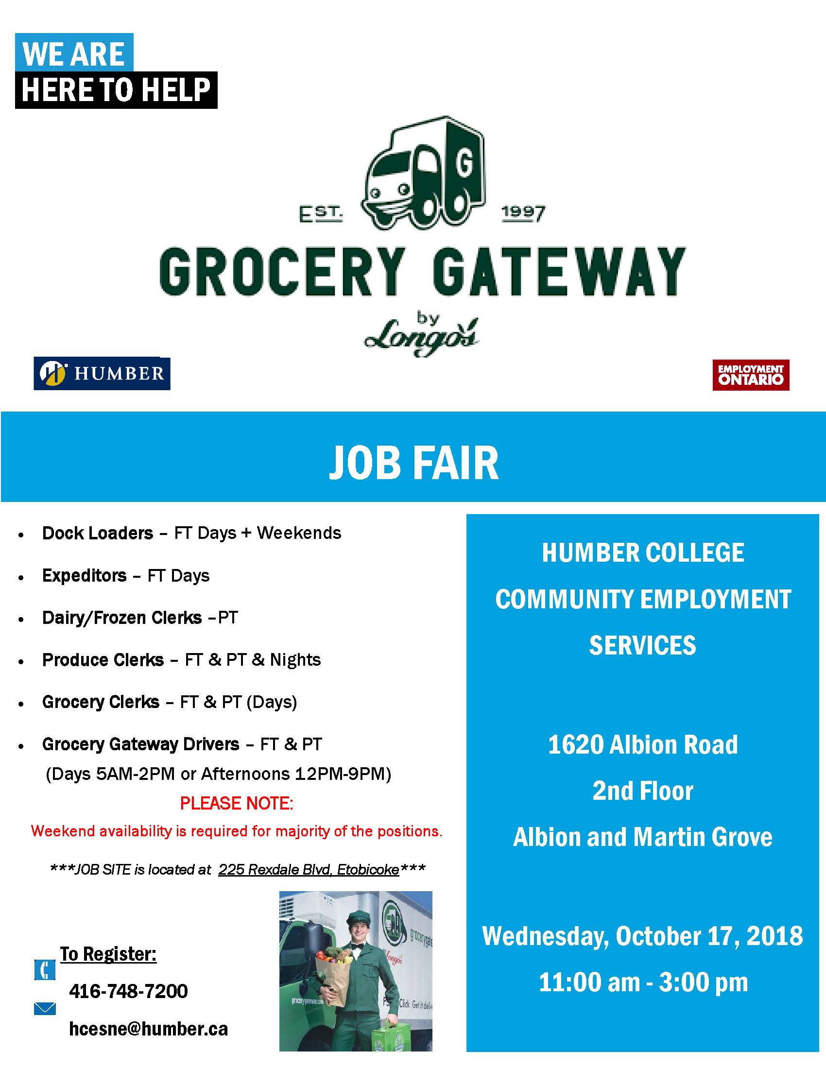 Grocery Gateway by Longo's Job Fair Humber Communiqué